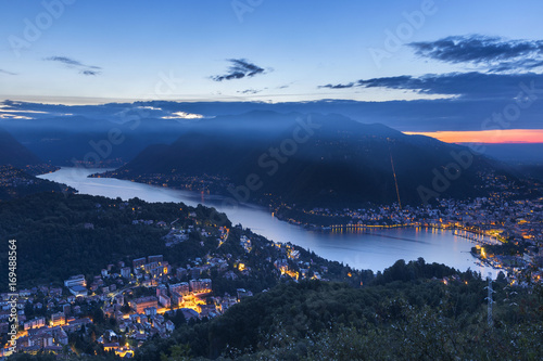 Dawn on Como, lake Como, Lombardy, Italy, Europe