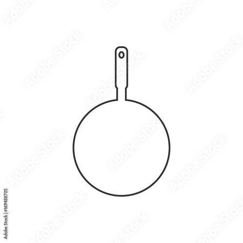 Pan cooking, vector line design icon