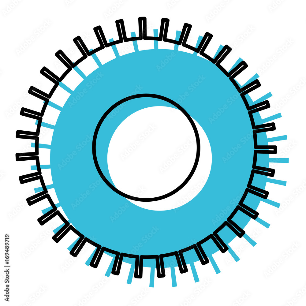 blue watercolor silhouette of pinion with teeths thin blue watercolor silhouette of pinion with teeths thin
