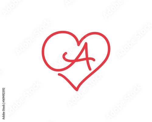 Letter A and heart logo 1