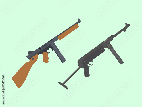 compare vs versus between usa america thompson submachine gun vs mp-40 german