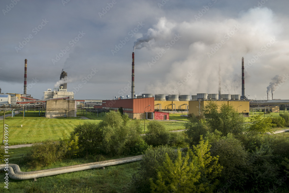 Szczecin, Poland-August 2017: Chemical factory in Police near Szczecin in Poland