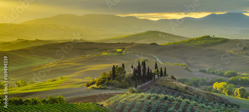 Classic Tuscan landscape, autumn fields