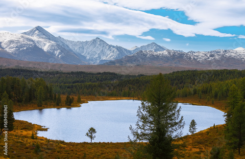 autumn lake in mountains. Altai Russia © Sergey Ilin