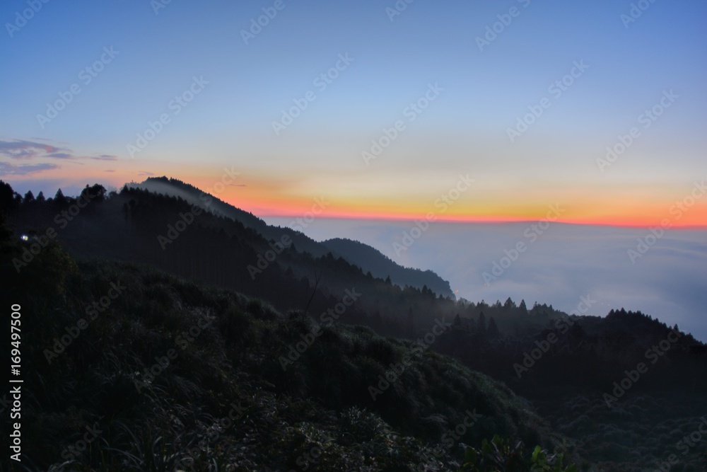 Sunset on mountain in Hsinchu,Taiwan.