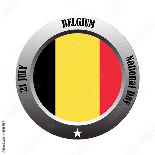 Free Download Belgium National day in design of Belgian flag seal - GFXLoad