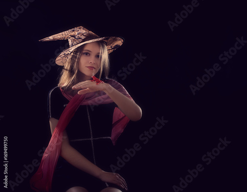 beautiful witch on dark background © Maya Kruchancova