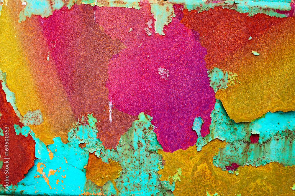 Rusty multicolored background. motley rusty metal texture. Abstract  Rusty metal   Colorful background for design. Rusty grunge wall texture.  rusty metal surface.