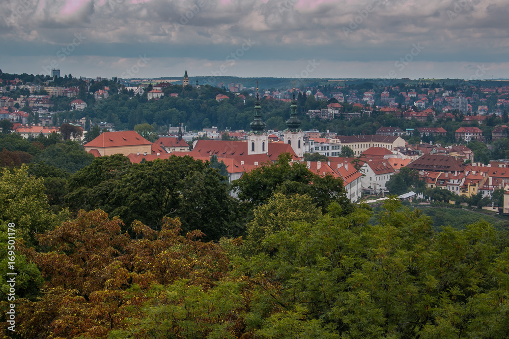 Veduta panoramica di Praga e del monastero di Strahov