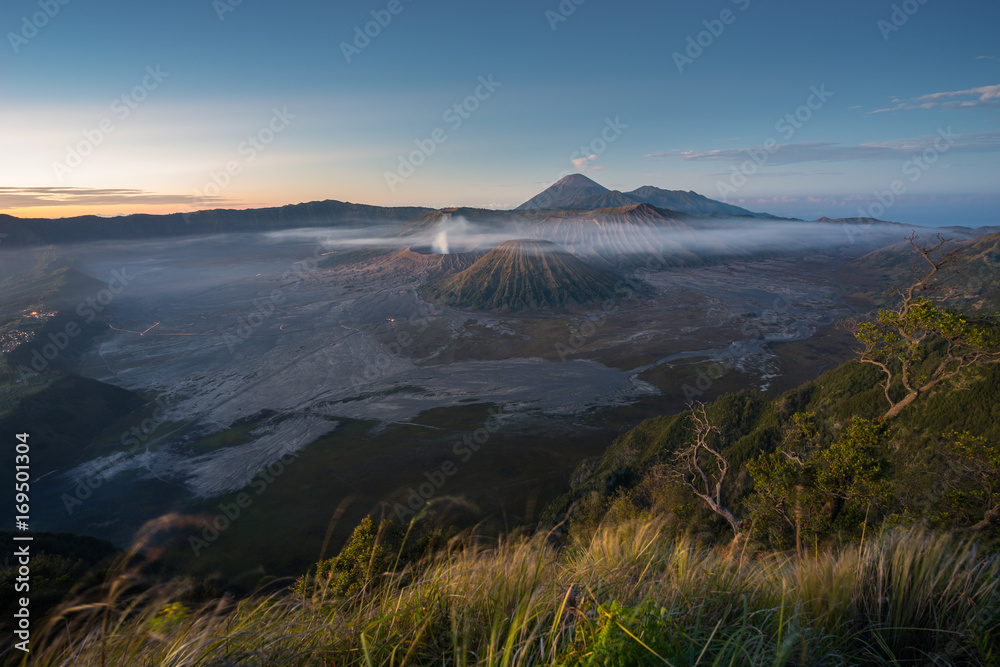 Bromo volcano mountain landscape in a morning sunrise, East Java, Indonesia