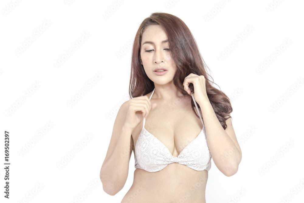 Asian Sexy woman posing in studio, Woman Shape Concept, Woman Shape with Isolated on White Backgroung. Asian Sexy woman posing in studio, Woman Shape Concept, Woman Shape with Isolated on White Backgroung.
