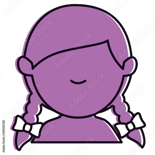 little girl shirtless avatar character vector illustration design