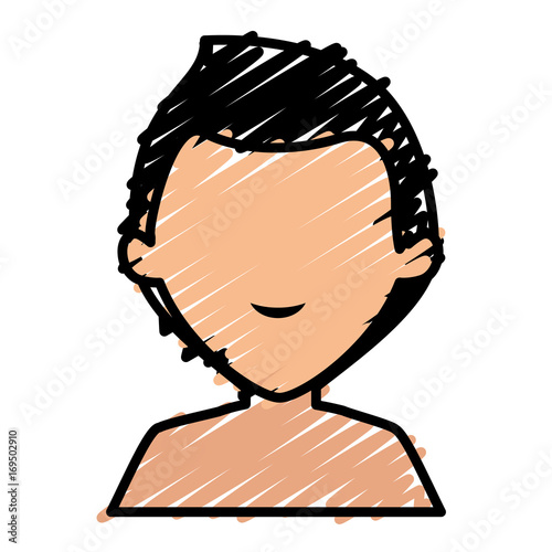 young man shirtless avatar character vector illustration design