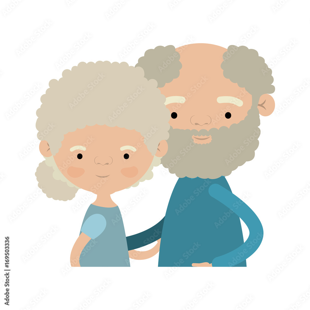 light color silhouette of half body couple elderly of grandmother with curly hair with grandfather with beard light color silhouette of half body couple elderly of grandmother with curly hair with grandfather with beard
