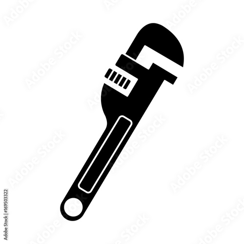 pipe wrench icon over white background vector illustration