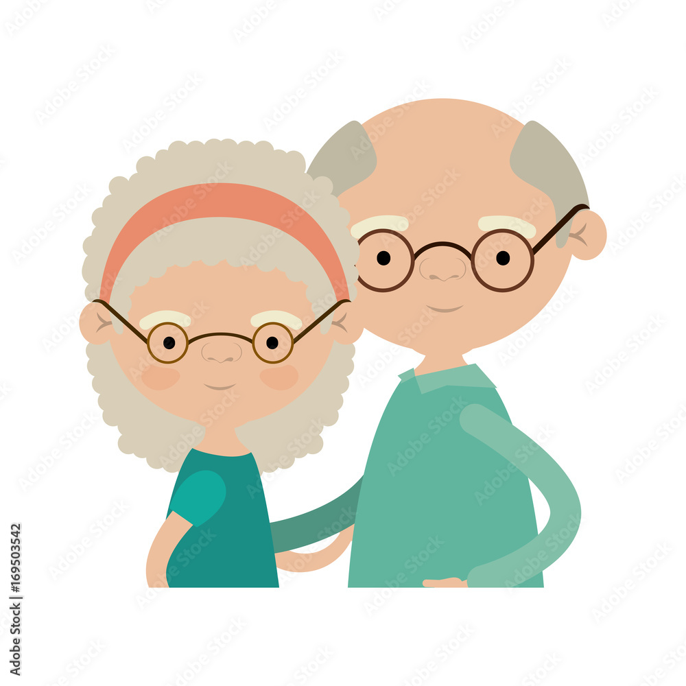 light color silhouette of half body couple elderly of grandmother with curly medium hair with grandfather with glasses light color silhouette of half body couple elderly of grandmother with curly medium hair with grandfather with glasses