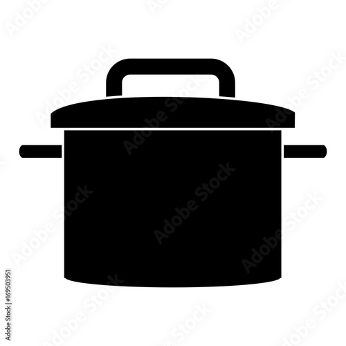 cooking pot icon over white background vector illustration
