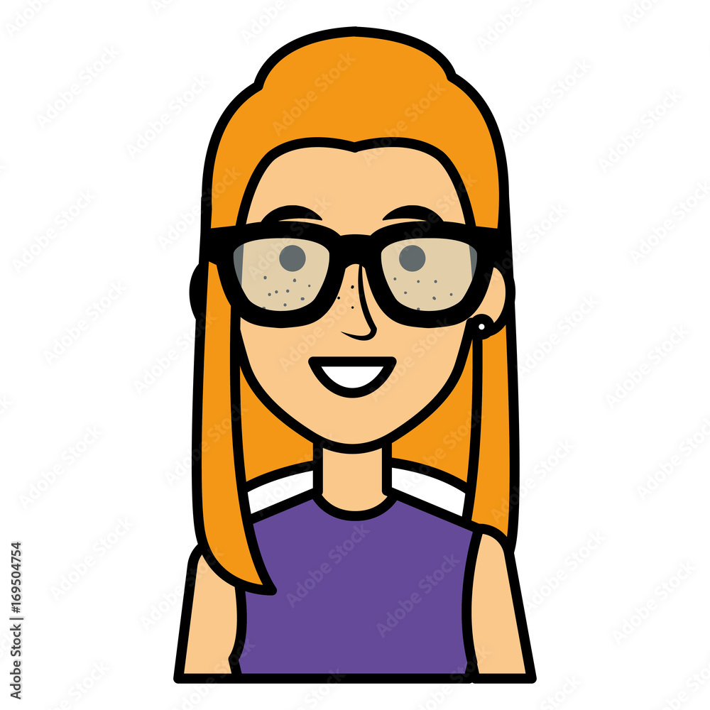 beautiful woman avatar character vector illustration design