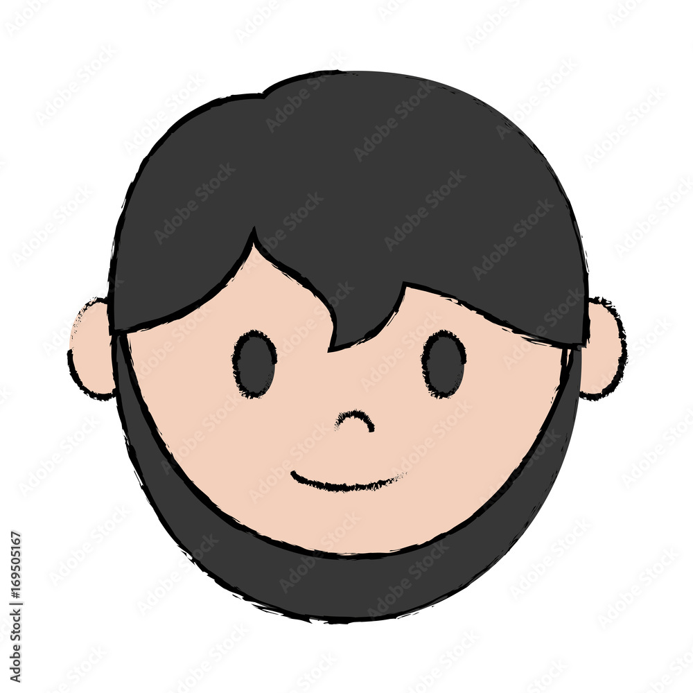 cartoon man with beard icon over white background colorful design vector illustration