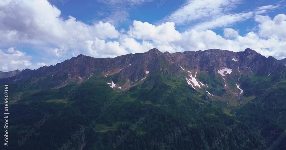 Beautiful aerial panorama of the swiss alps, drone shot along the wild in Switzerland Beautiful aerial panorama of the swiss alps, drone shot along the wild in Switzerland