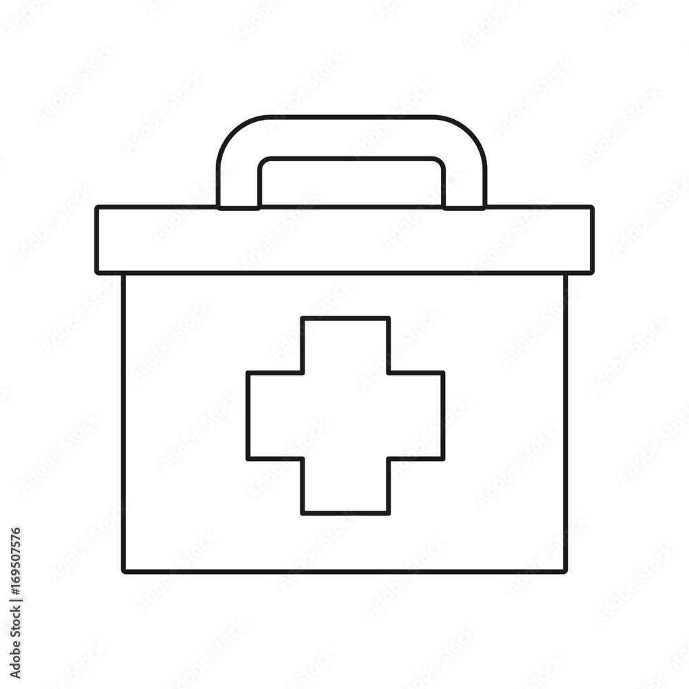 Obraz premium first aid kit icon over white background vector illustration