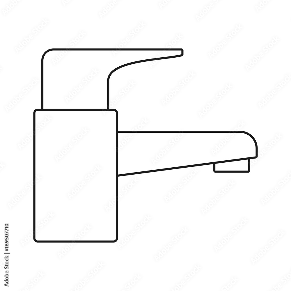 bath faucet icon over white background vector illustration bath faucet icon over white background vector illustration