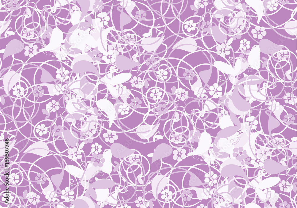 purple background with a pattern flowers, seamless