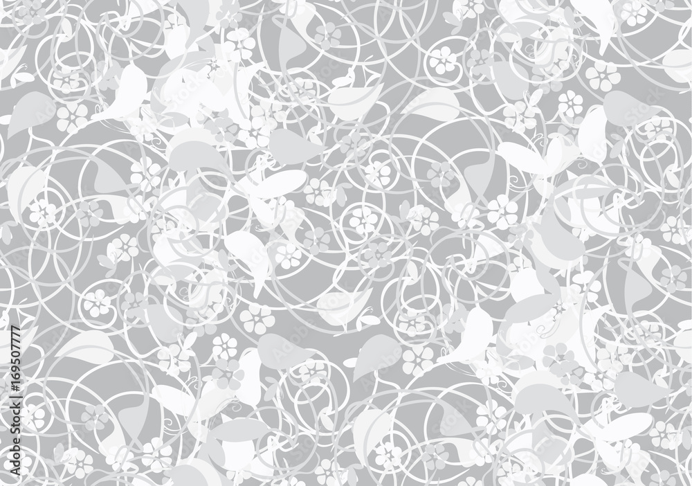 Fototapeta premium beautiful floral pattern on a gray background, seamless, vector