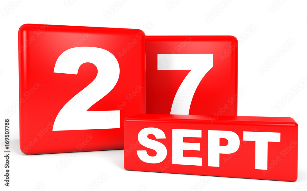 September 27. Calendar on white background. September 27. Calendar on white background.