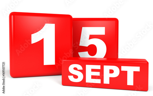 September 15. Calendar on white background. © icreative3d