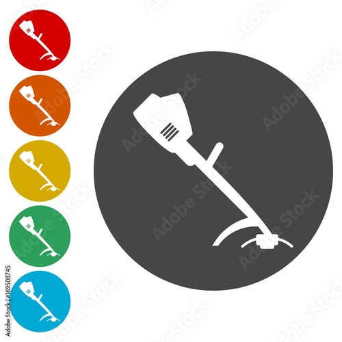 Weed Trimmer Icons set - Illustration 