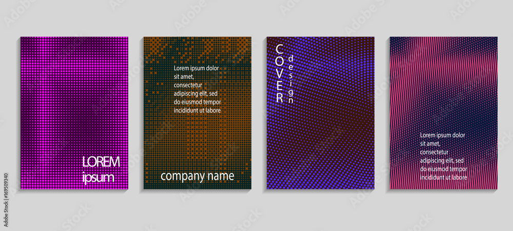 Minimalistic abstract vector halftone covers design. Future geometric template. Vector templates for placards, banners, flyers, presentations and reports Minimalistic abstract vector halftone covers design. Future geometric template. Vector templates for placards, banners, flyers, presentations and reports