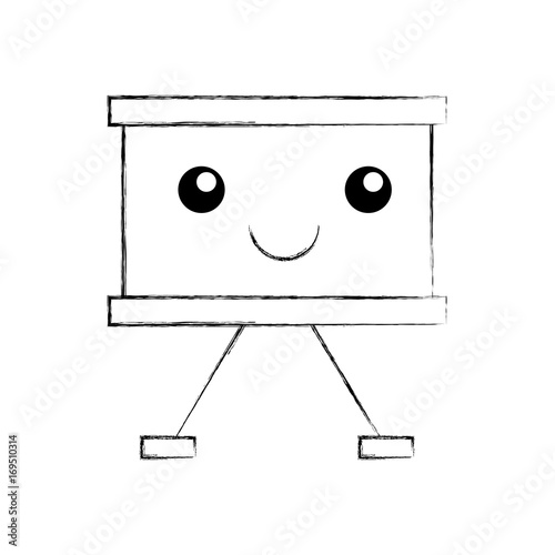 paper board kawaii character vector illustration design