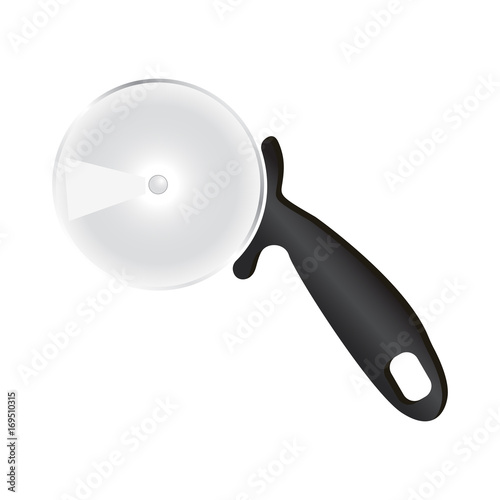 Pizza cutter knife icon. Isolated