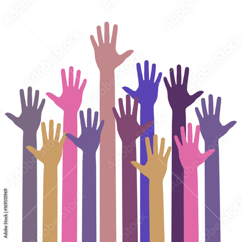 hands raising love with heart