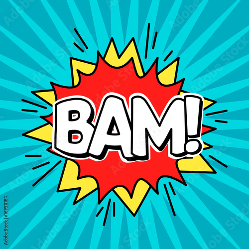 Comic Speach Bubble Effect Bam. Vector