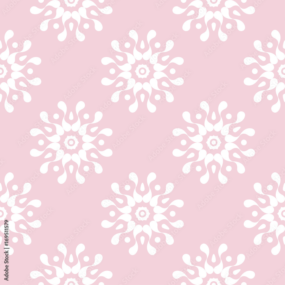 Pink seamless pattern with abstract ornament