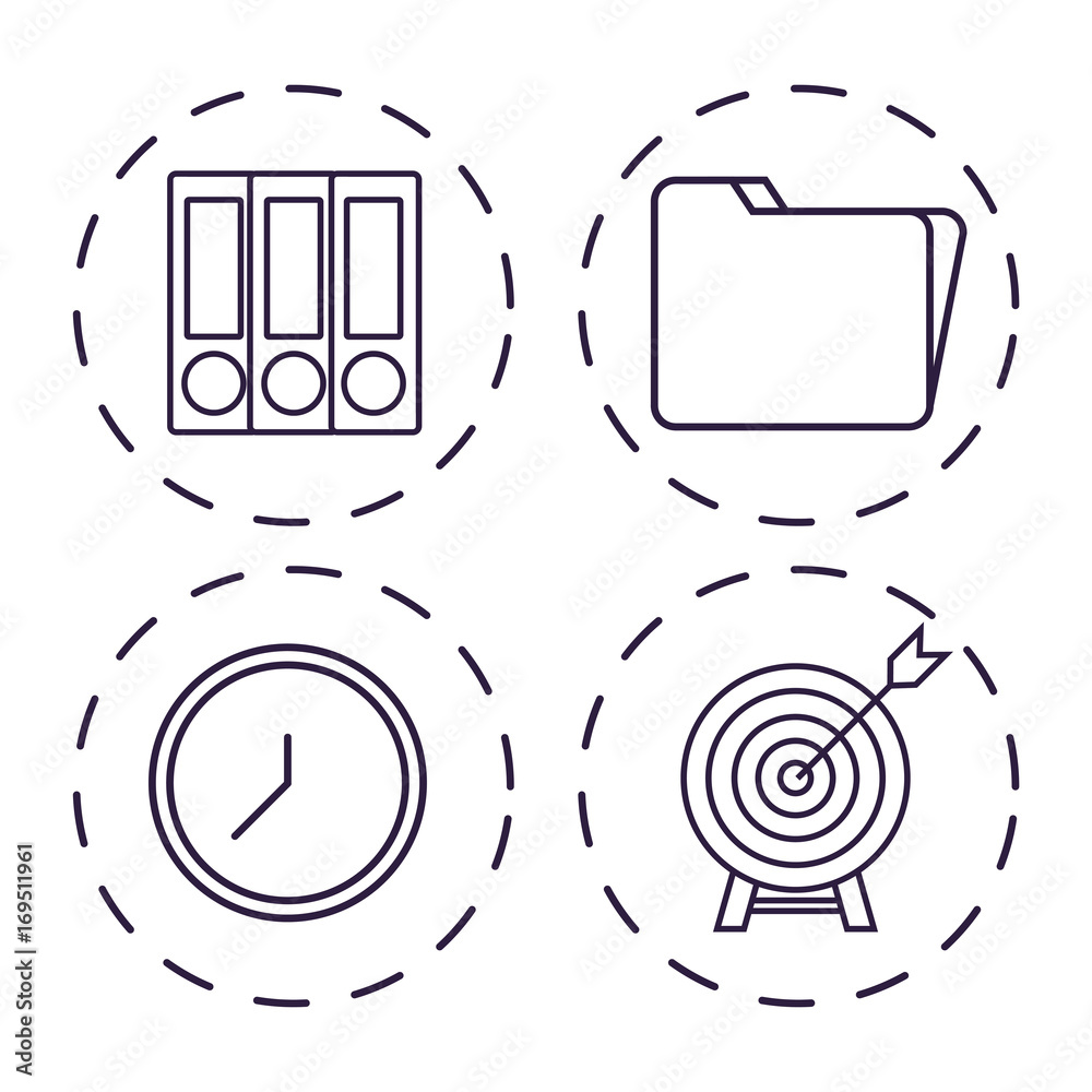 Obraz premium office elements related icons over white background vector illustration