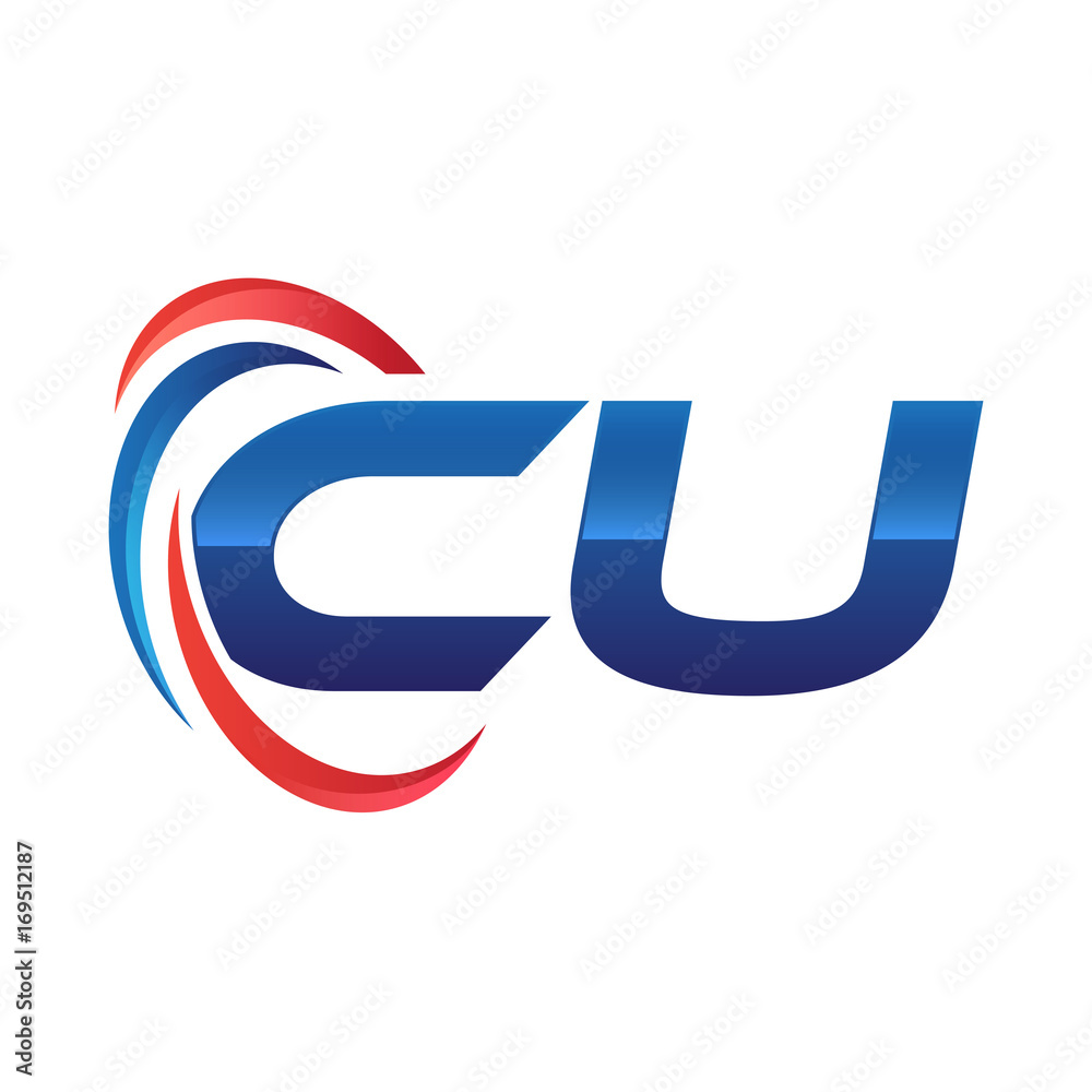 initial letter logo swoosh red blue initial letter logo swoosh red blue