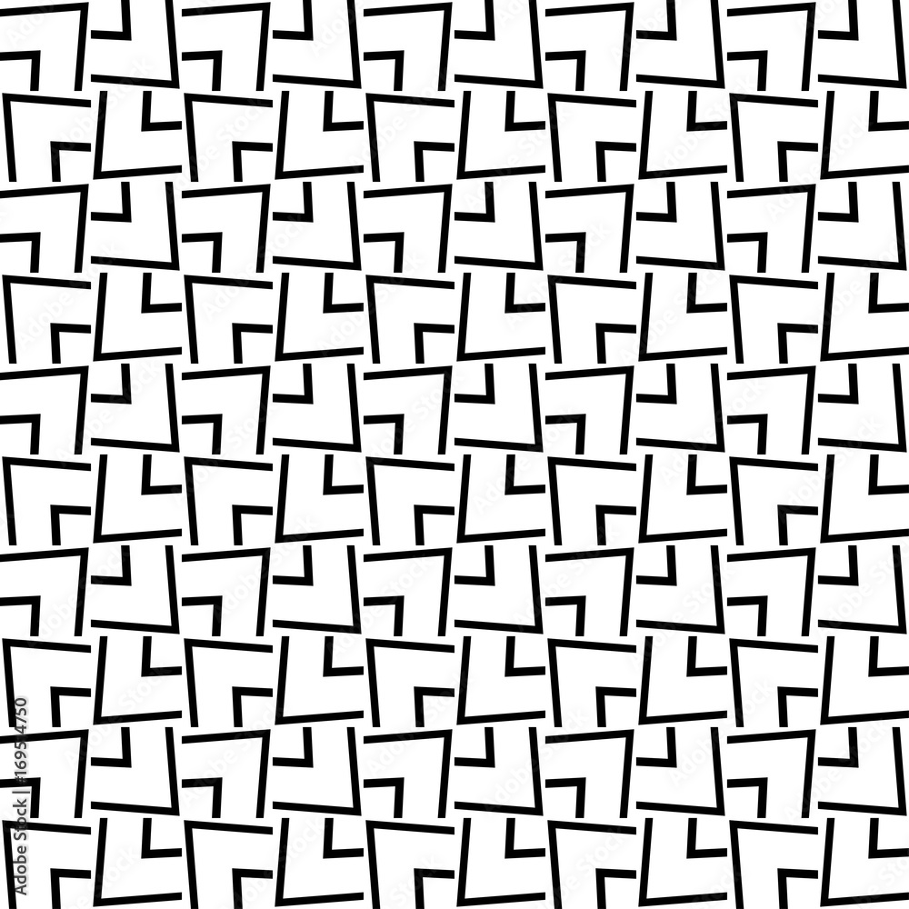 Seamless black and white geometric pattern