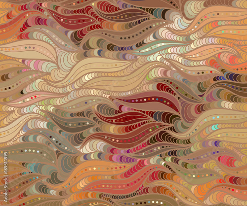 Vector wave background of doodle hand drawn lines