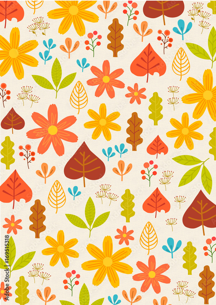 Obraz premium Autumn pattern illustration