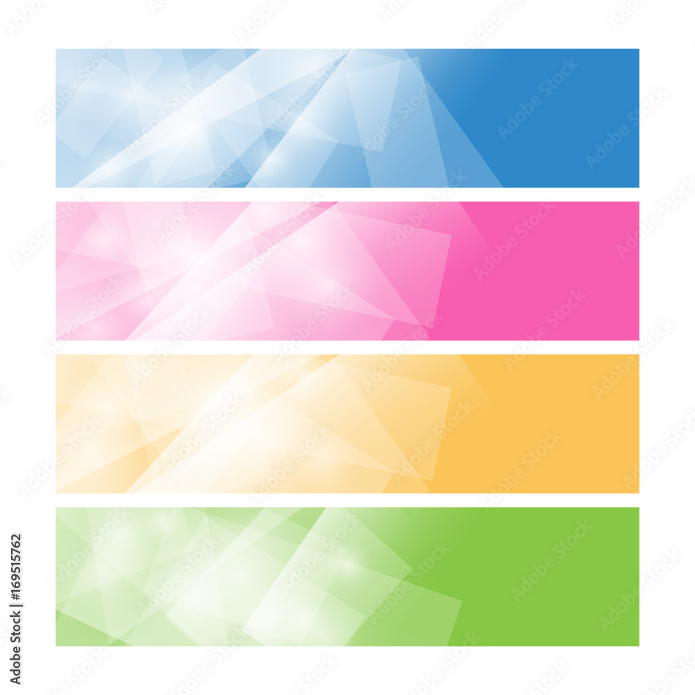 Set of Bright Banners , Colorful Polygonal Background, Vector Illustration