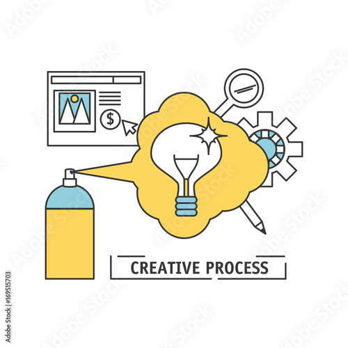 innovation ideas to creative process inspiration vector illustration
