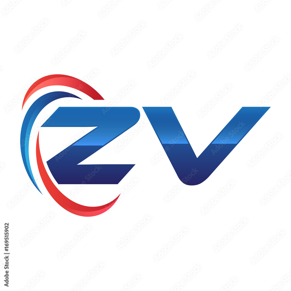 initial letter logo swoosh red blue initial letter logo swoosh red blue