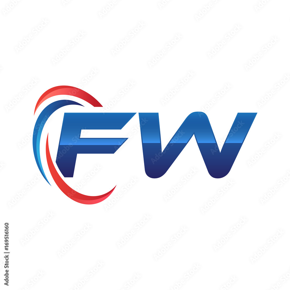initial letter logo swoosh red blue initial letter logo swoosh red blue