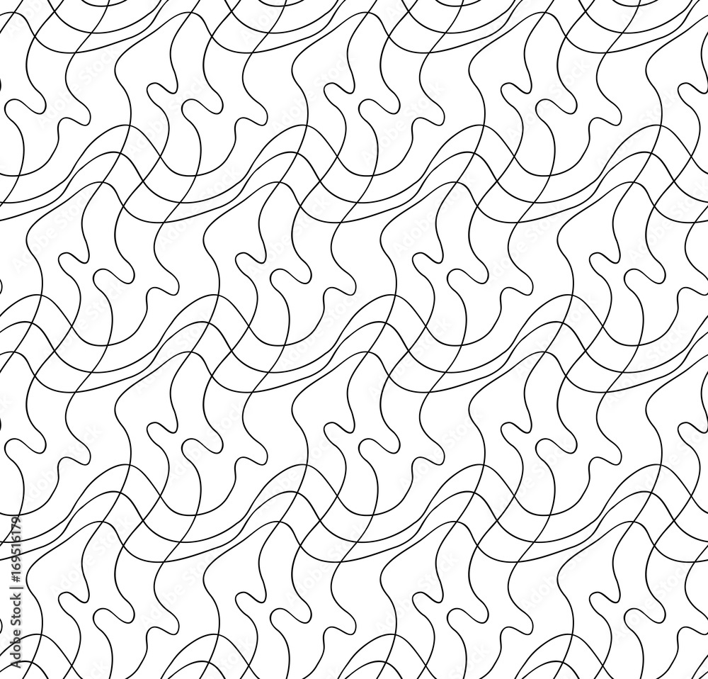 Fototapeta premium Vector floral background of drawn lines