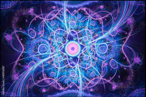 Stunning fractal wallpaper purple blue uv colors. 