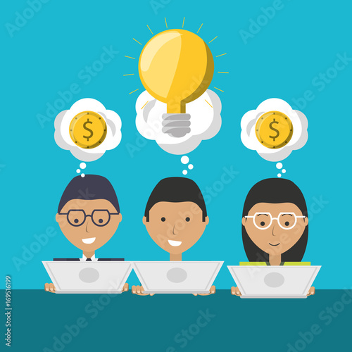 people project to financial business support vector illustration