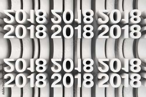 Grid of white New 2018 Year figures